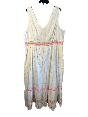 crown & ivy Light Blue Embroidered Maxi Dress with Multicolor Accents